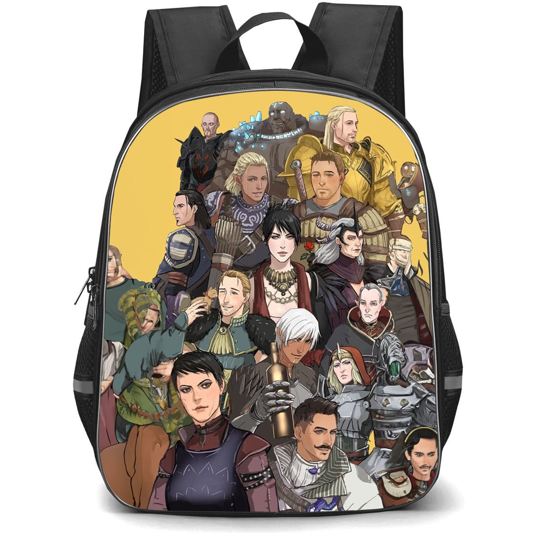 Dragon Age Backpack School Bag StudentPack - Dragon Age Character Collage Comic Art