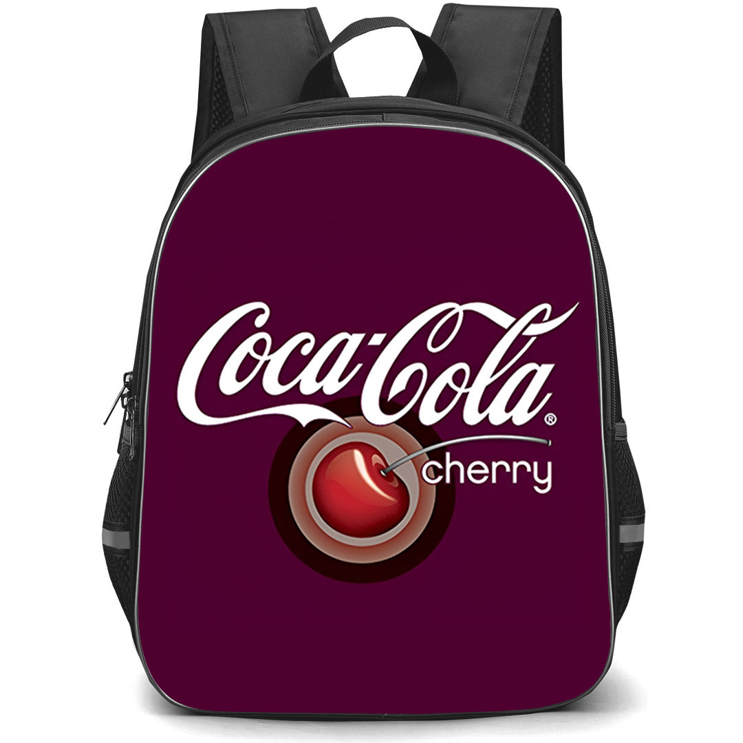 Cherry Coke Backpack School Bag StudentPack - Cherry Coke Logo On Dark Purple Background