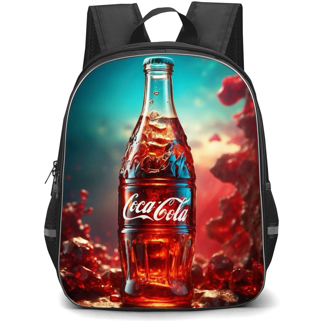 Coca-Cola School Backpack StudentPack - Coca-Cola Bottle Blue Background