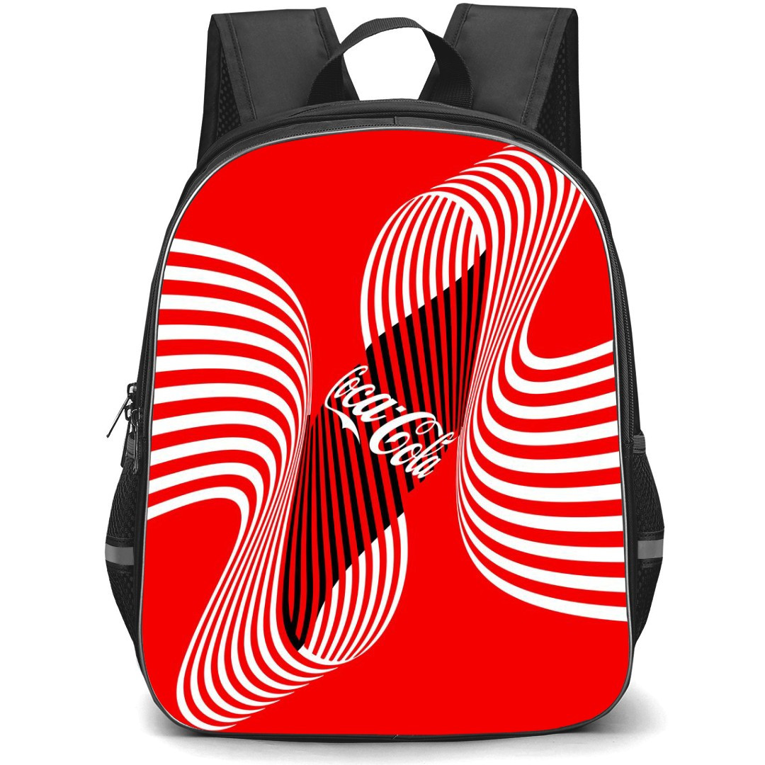 Coca-Cola School Backpack StudentPack - Coca-Cola Bottle Stripes Red Background
