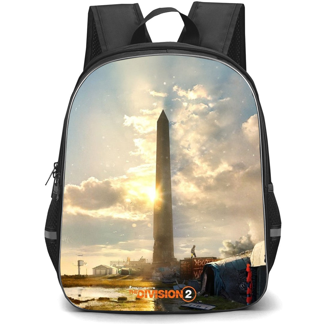 The Division Backpack School Bag StudentPack - The Division 2 Washington Monument Survival City Game Poster