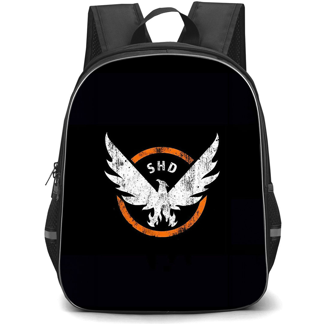 The Division Backpack School Bag StudentPack - The Division Strategic Homeland Division Logo On Black Background