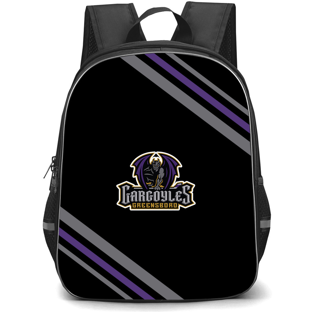 Greensboro Gargoyles Backpack School Bag StudentPack - Greensboro Gargoyles Large Logo With Stripe