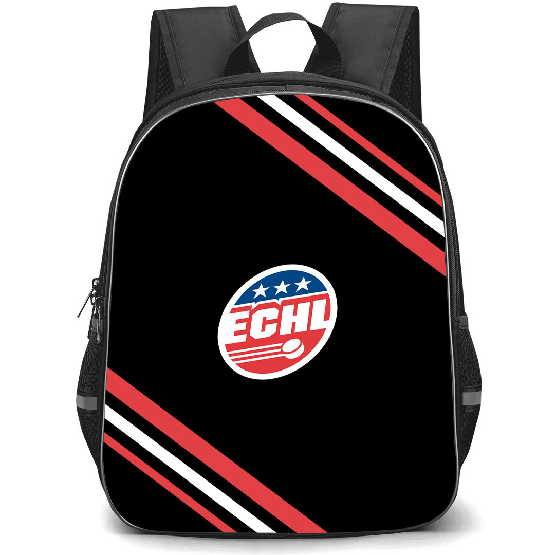 East Coast Hockey League Logo Backpack School Bag StudentPack - East Coast Hockey League Large Logo With Stripe