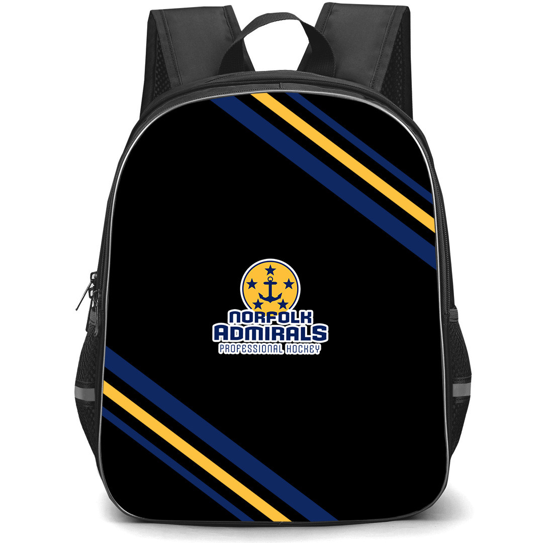 Norfolk Admirals Backpack School Bag StudentPack - Norfolk Admirals Large Logo With Stripe