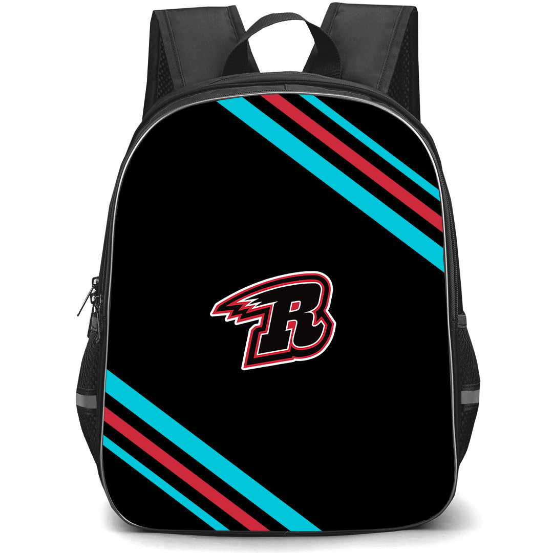 Rapid City Rush Backpack School Bag StudentPack - Rapid City Rush Large Logo With Stripe