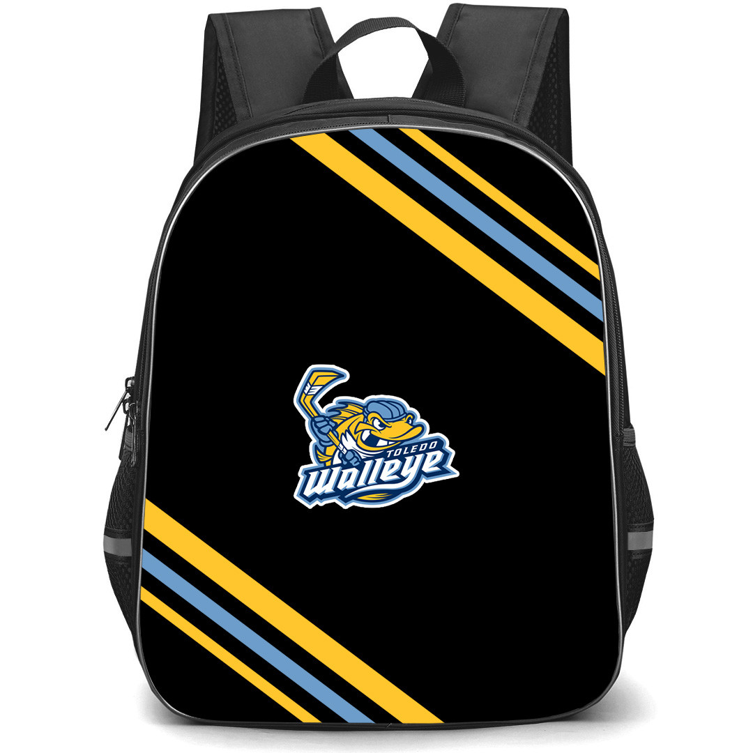 Toledo Walleye Backpack School Bag StudentPack - Toledo Walleye Large Logo With Stripe