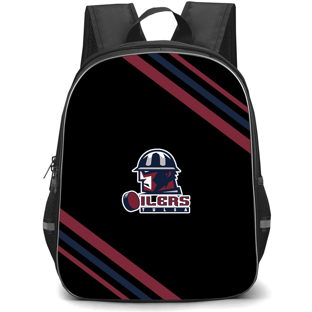 Tulsa Oilers Hockey Backpack School Bag StudentPack - Tulsa Oilers Large Logo With Stripe