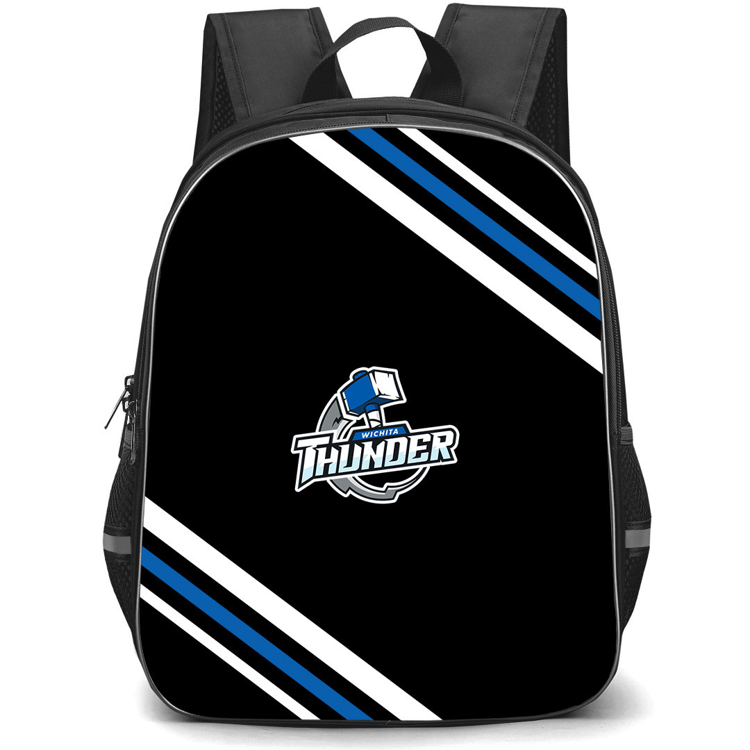Wichita Thunder Backpack School Bag StudentPack - Wichita Thunder Large Logo With Stripe