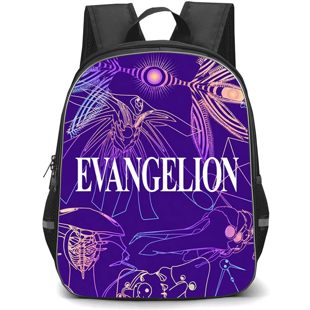 Neon Genesis Evangelion Backpack School Bag StudentPack - Neon Genesis Evangelion Angels Line Art Purple Aesthetic Poster