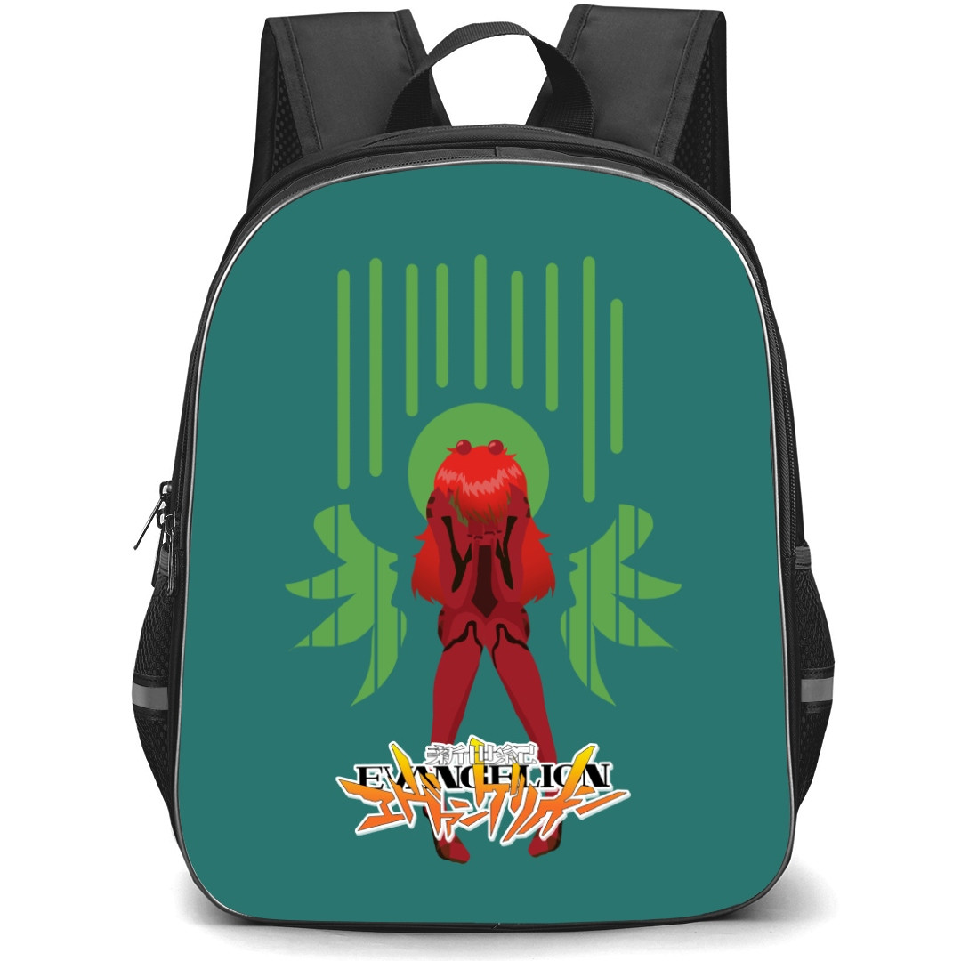 Neon Genesis Evangelion Asuka Langley Backpack StudentPack - Asuka Langley Minimalist On Green Background
