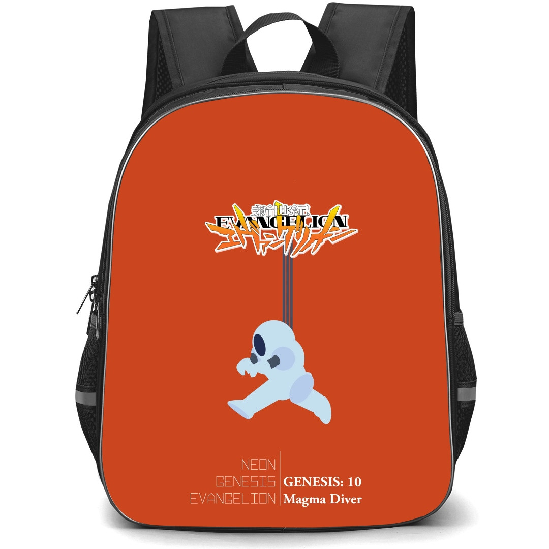 Neon Genesis Evangelion Magma Diver Backpack StudentPack - Magma Diver Minimalist On Orange Background