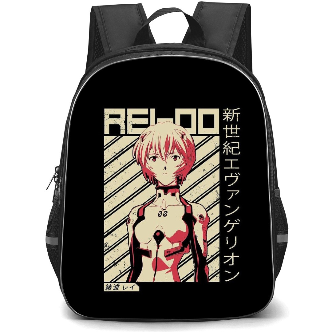 Neon Genesis Evangelion Rei Ayanami Backpack StudentPack - Rei Ayanami 00 On Black Background