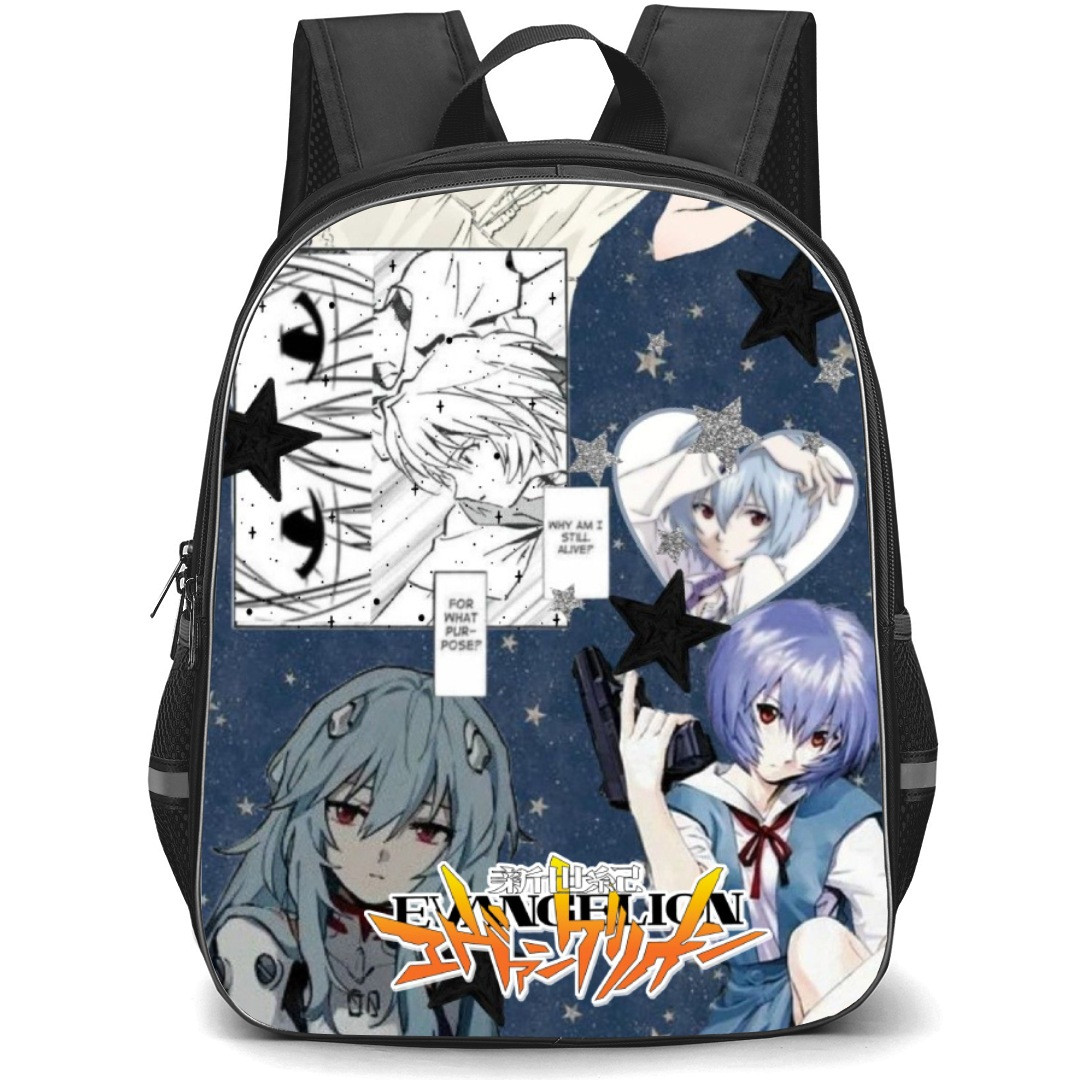 Neon Genesis Evangelion Rei Ayanami Backpack StudentPack - Rei Ayanami Collage Comic Art