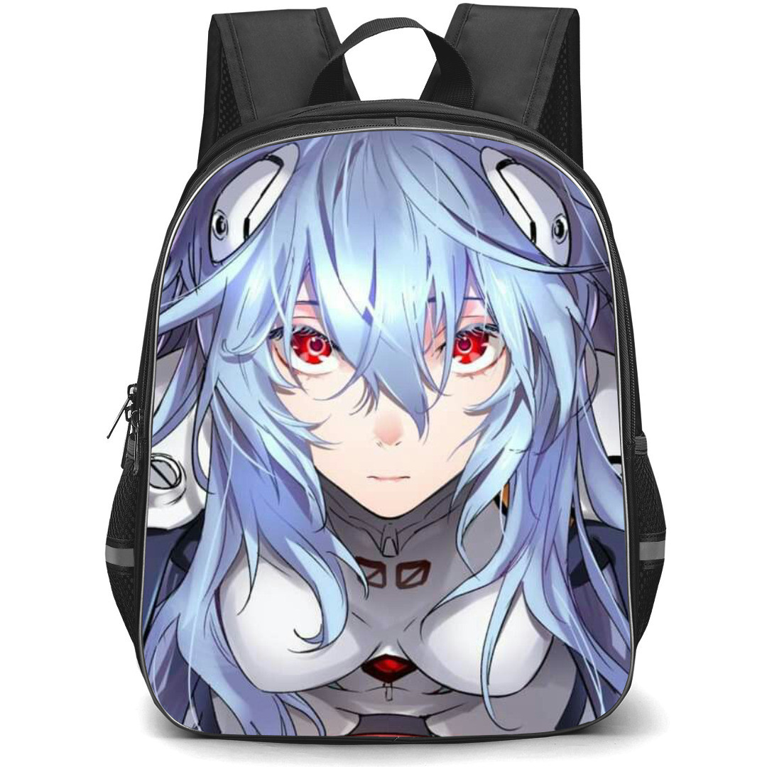 Neon Genesis Evangelion Rei Ayanami Backpack StudentPack - Rei Ayanami Portrait Anime Art Poster