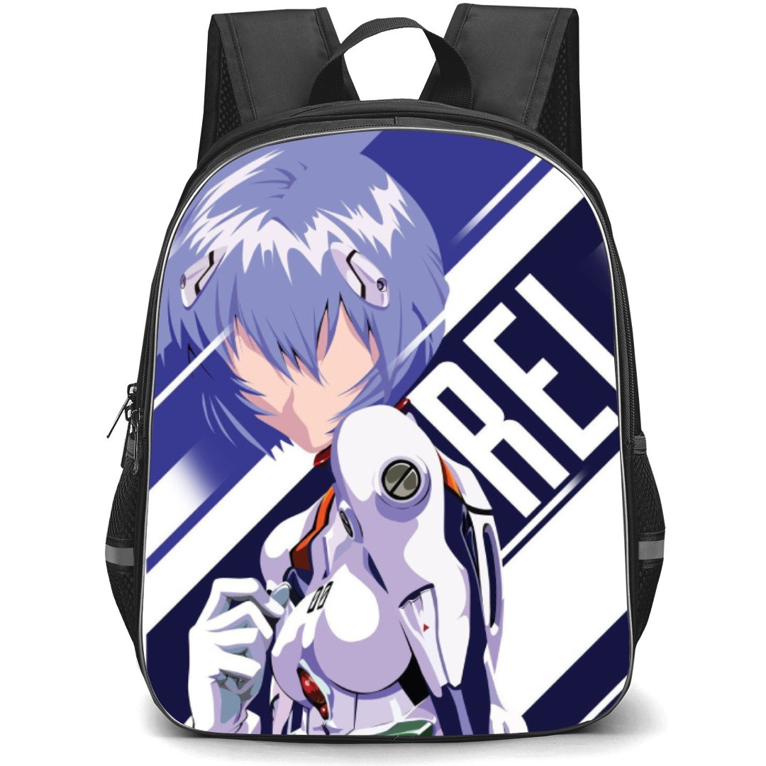 Neon Genesis Evangelion Rei Ayanami Backpack StudentPack - Rei Ayanami Side Portrait Minimalist