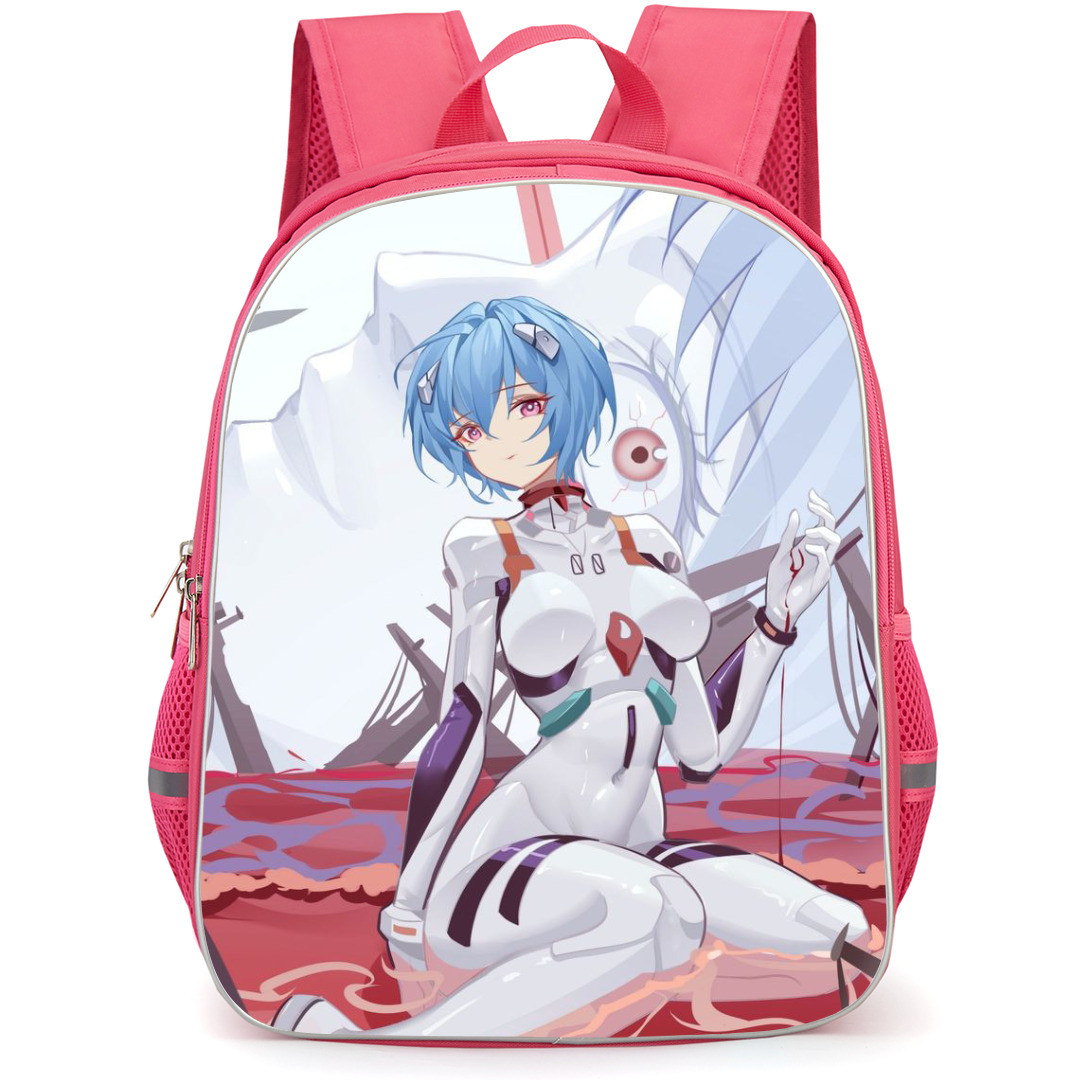 Neon Genesis Evangelion Rei Ayanami Backpack StudentPack - Rei Ayanami Sitting 3D Art Poster