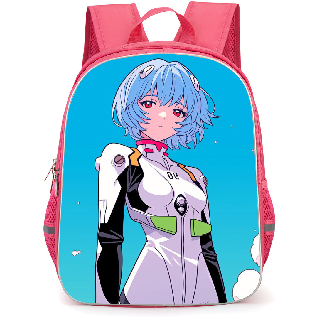 Neon Genesis Evangelion Rei Ayanami Backpack StudentPack - Rei Ayanami Standing On Blue Sky Anime Cartoon Art Poster