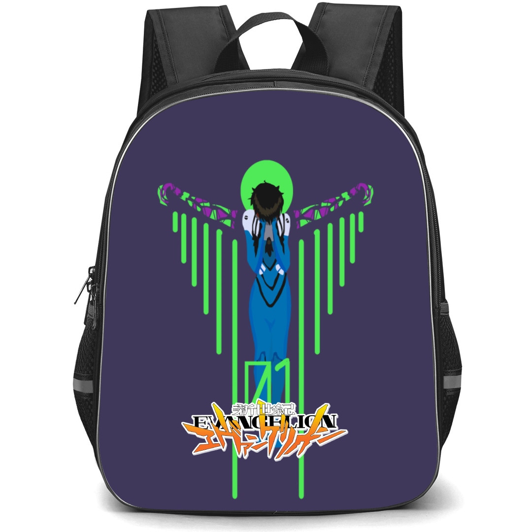 Neon Genesis Evangelion Shinji Ikari Backpack StudentPack - Shinji Ikari Minimalist On Purple Background