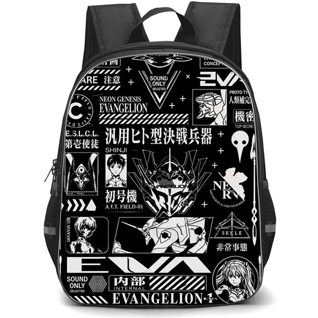 Neon Genesis Evangelion Backpack School Bag StudentPack - Neon Genesis Evangelion Tactical Collage Black Edition Poster