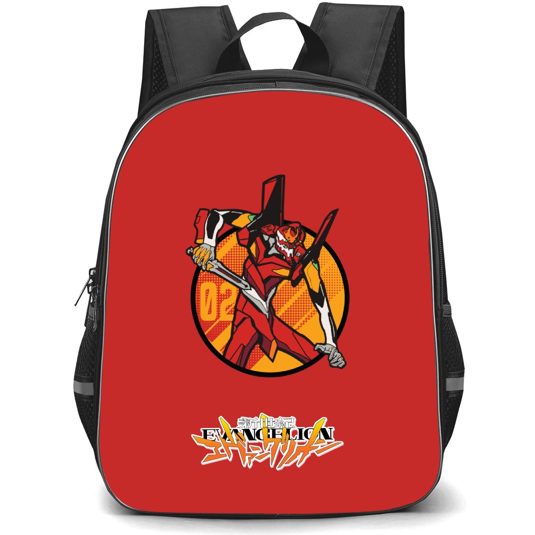 Neon Genesis Evangelion Unit 02 Backpack StudentPack - Evangelion Unit 02 Attack Mode On Red Background