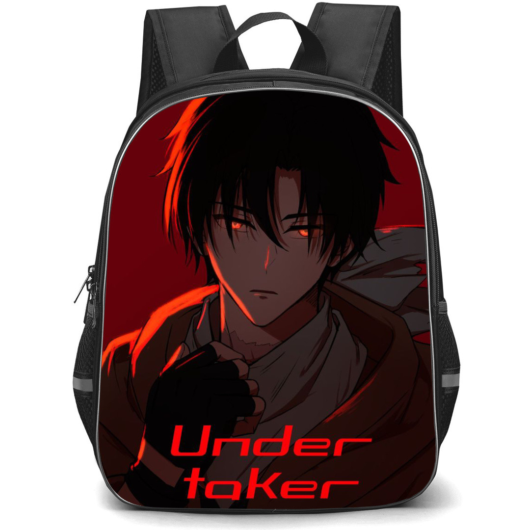 86 Eighty Six Shinei Nouzen Backpack StudentPack - Shinei Nouzen Under Taker Portrait Anime Art On Red Background