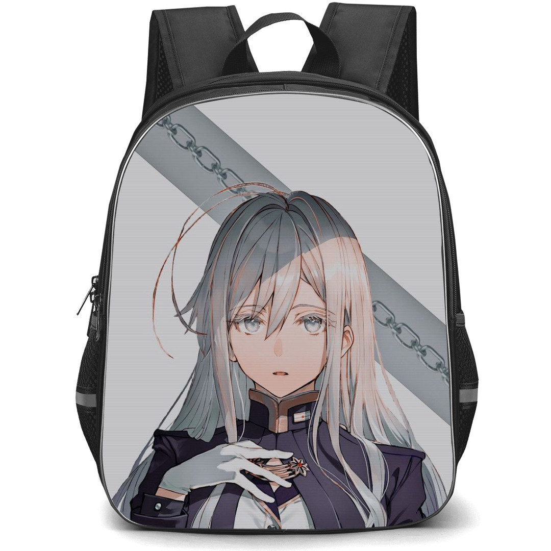 86 Eighty Six Vladilena Milize Backpack StudentPack - Vladilena Milize Portrait Anime Art On Gray Background