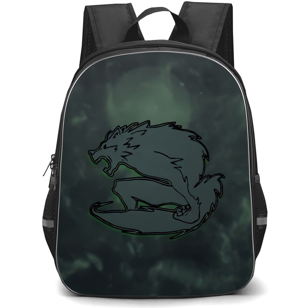 86 Eighty Six Backpack StudentPack - 86 Eighty Six Wehrwolf Logo On Dark Green Background