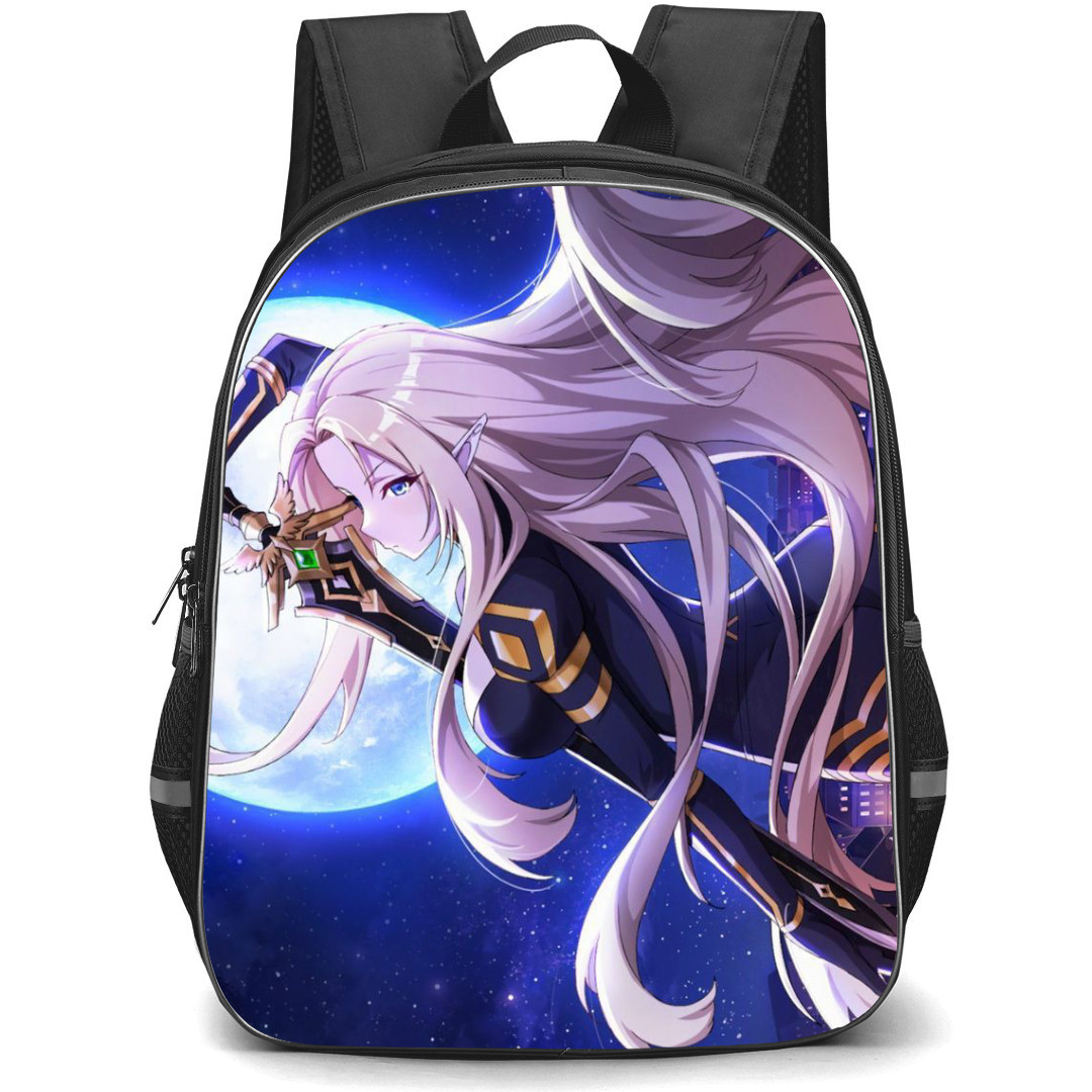 The Eminence In Shadow Alpha Backpack StudentPack - Alpha Master Of Garden Anime Art On Moon Background