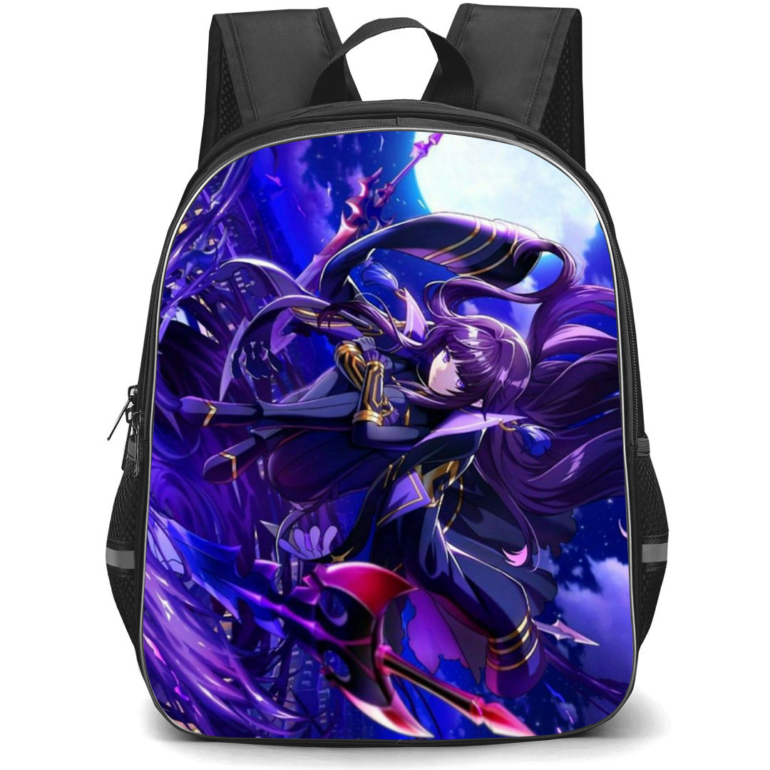 The Eminence In Shadow Eta Backpack StudentPack - Eta Floating On Air Moon Background Anime Art Poster