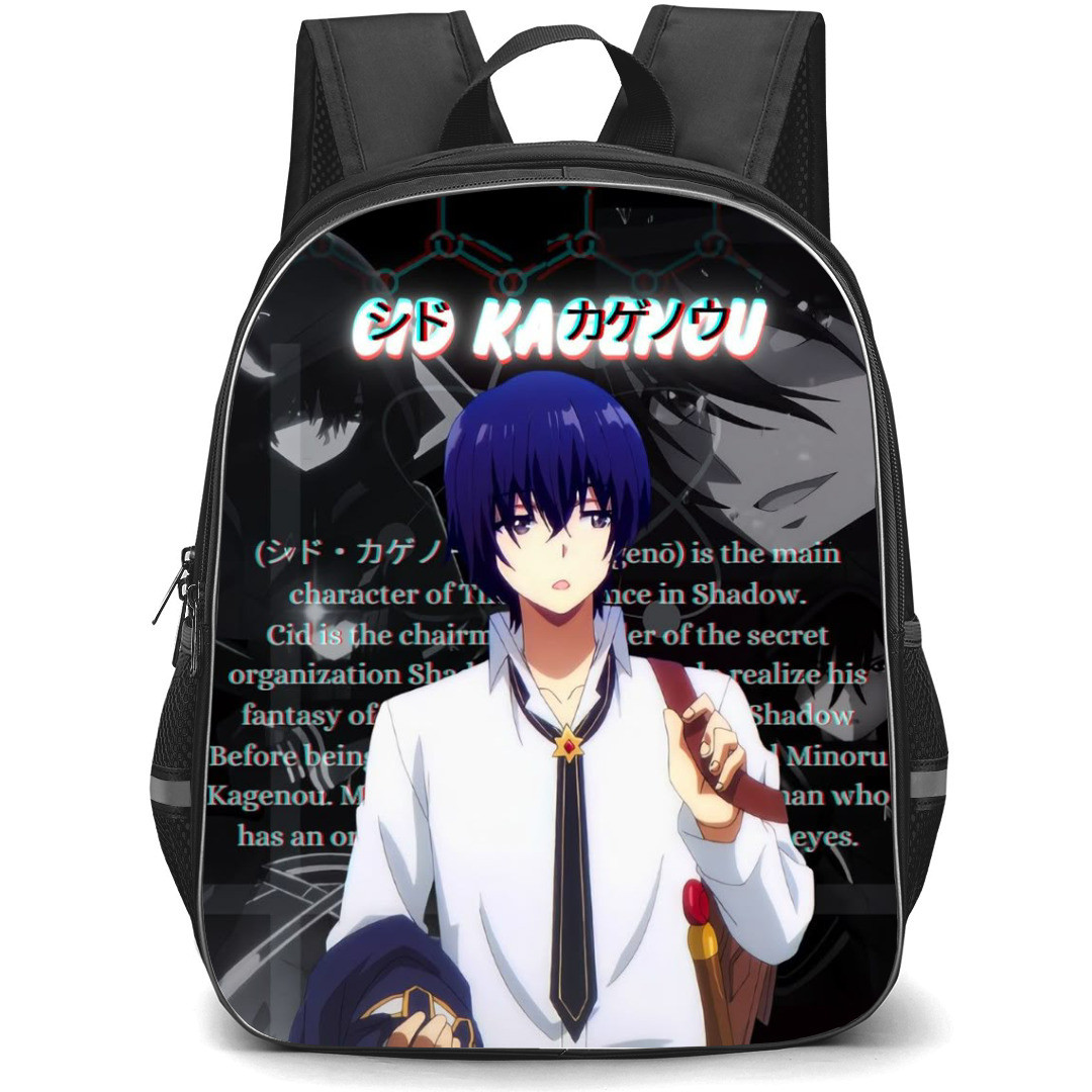 The Eminence In Shadow Cid Kagenou Backpack StudentPack - Cid Kagenou Portrait Art On Dark Anime Background