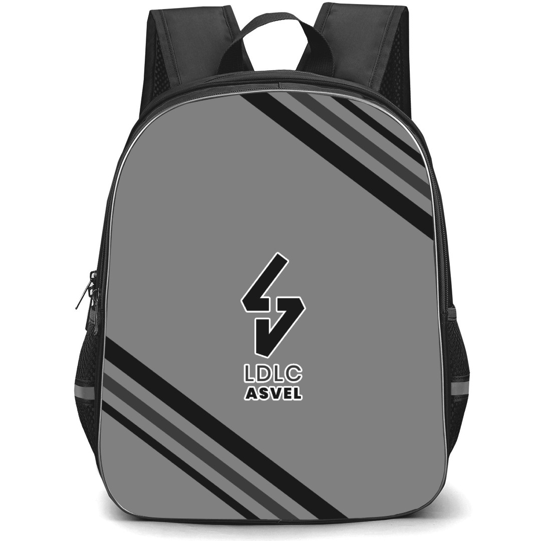 ASVEL Basket Backpack School Bag StudentPack - Large Logo With Stripe