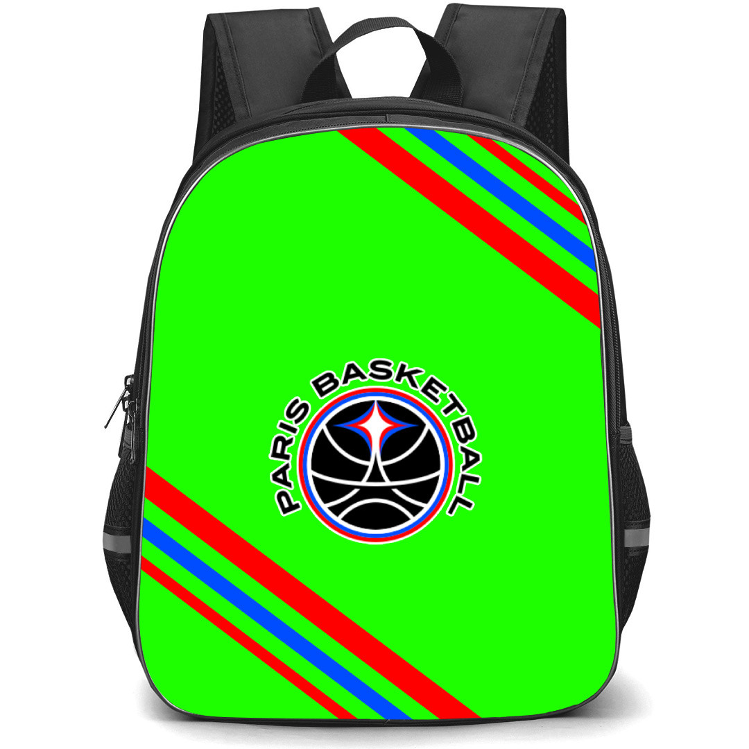 Paris Basketball Backpack School Bag StudentPack - Large Logo With Stripe