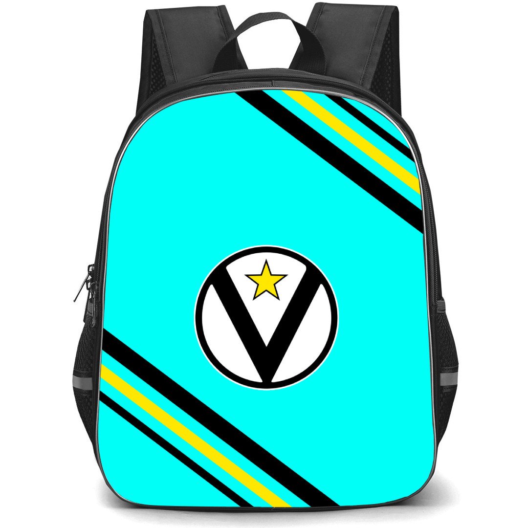 Virtus Pallacanestro Bologna Backpack School Bag StudentPack - Large Logo With Stripe