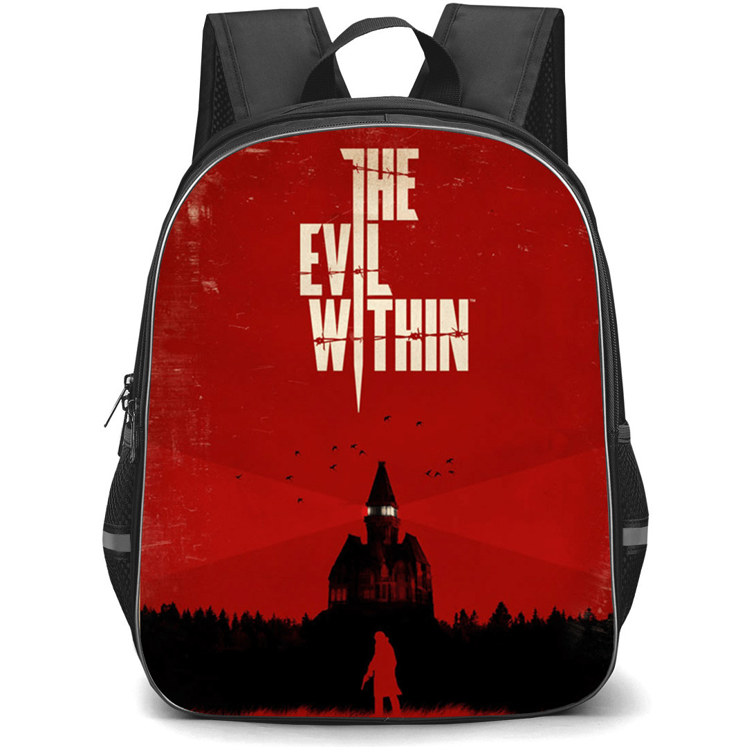 The Evil Within Backpack School Bag StudentPack - The Evil Within Lighthouse Red Background Promo Poster