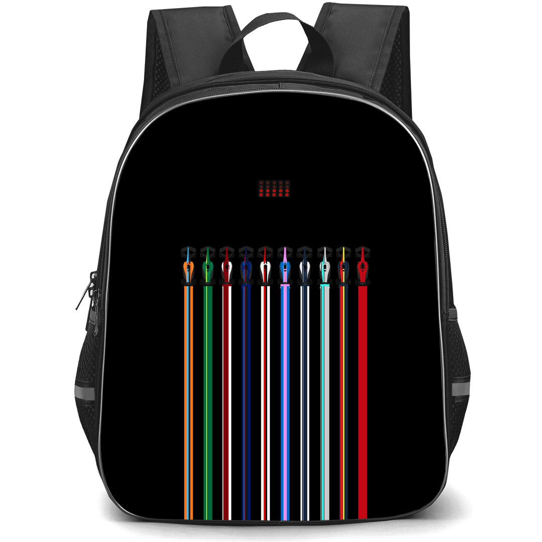 F1 Formula One Backpack StudentPack - F1 Formula One 2022 Minimalistic Grid On Black Background