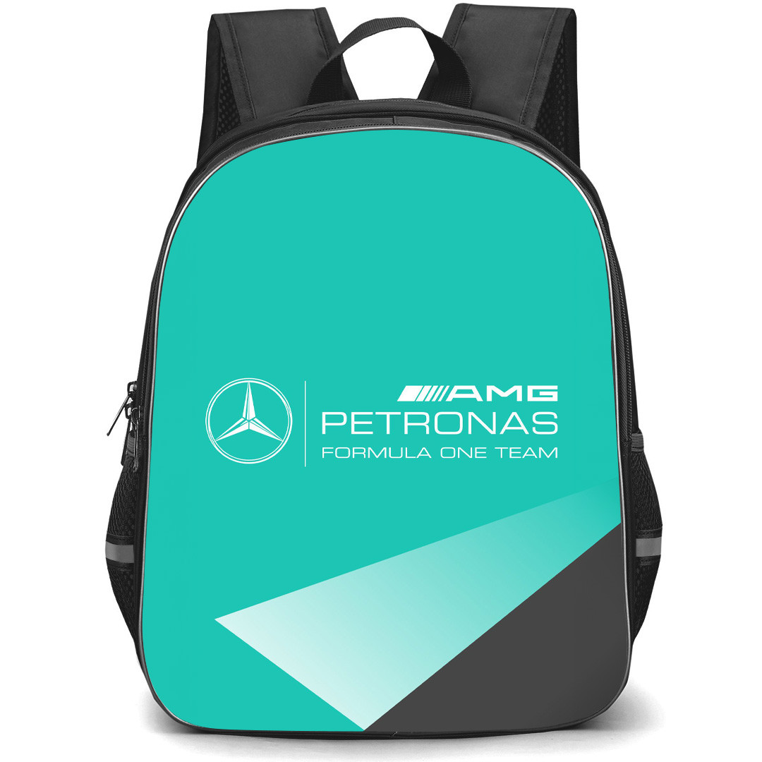 F1 Formula One Mercedes Benz Backpack StudentPack - Mercedes Benz AMG Petronas F1 Team Cyan Background Poster