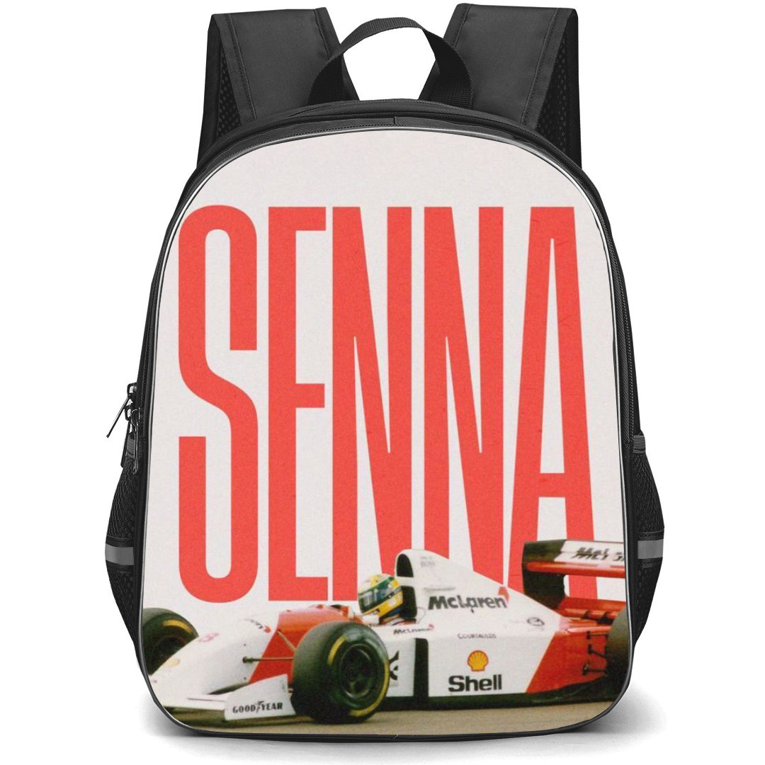 F1 Formula One Ayrton Senna Backpack StudentPack - Ayrton Senna 1960-1994 Magazine Cover Poster