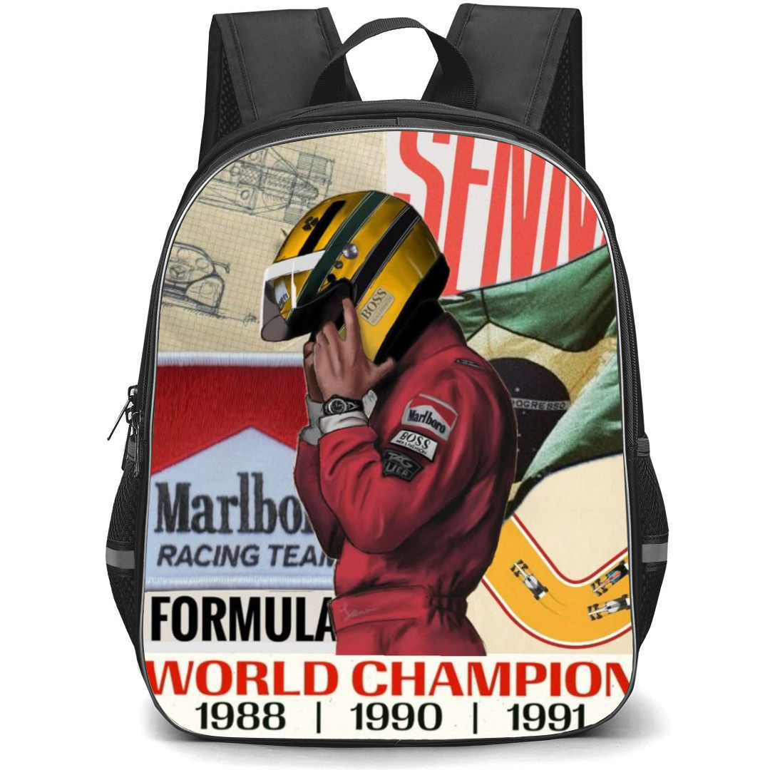 F1 Formula One Ayrton Senna Backpack StudentPack - Ayrton Senna Champion Tree Times Aesthetic Poster