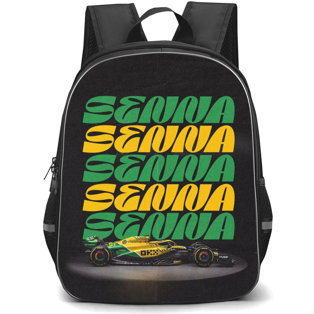 F1 Formula One Ayrton Senna Backpack StudentPack - Ayrton Senna Tribute McLaren Racing F1 Poster