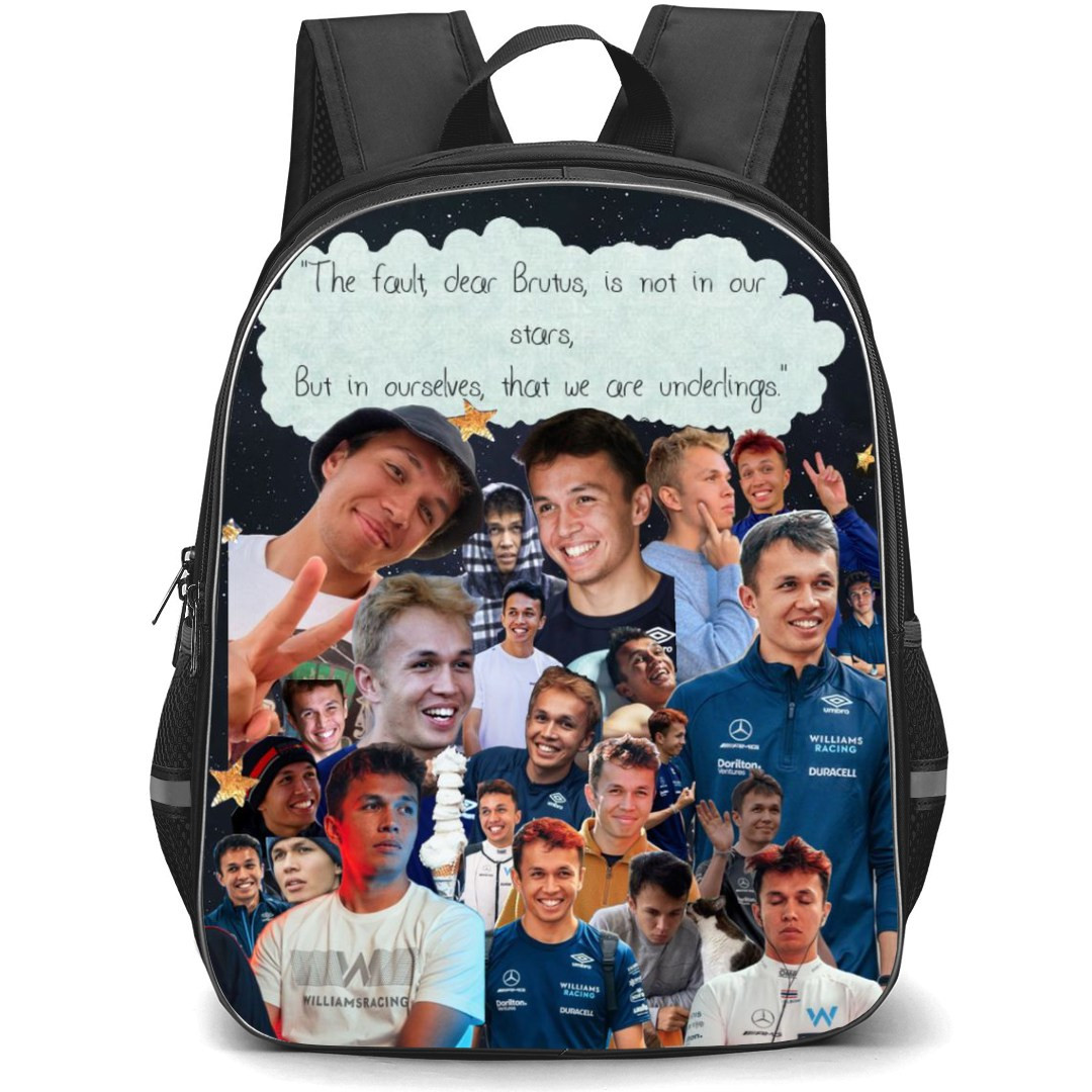 F1 Formula One Alexander Albon Backpack StudentPack - Quotes Collage Art