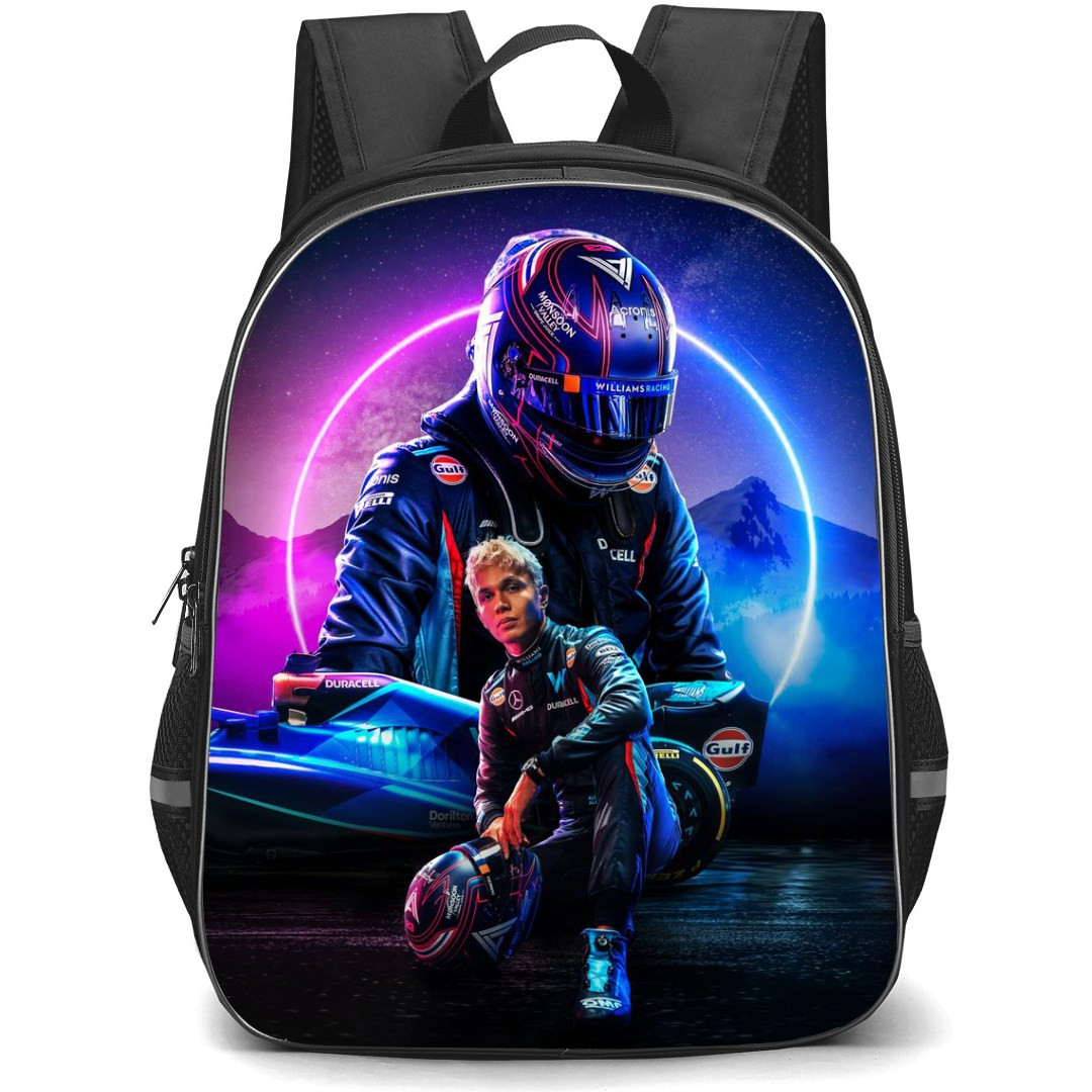 F1 Formula One Alexander Albon Backpack StudentPack - Retro Poster Design