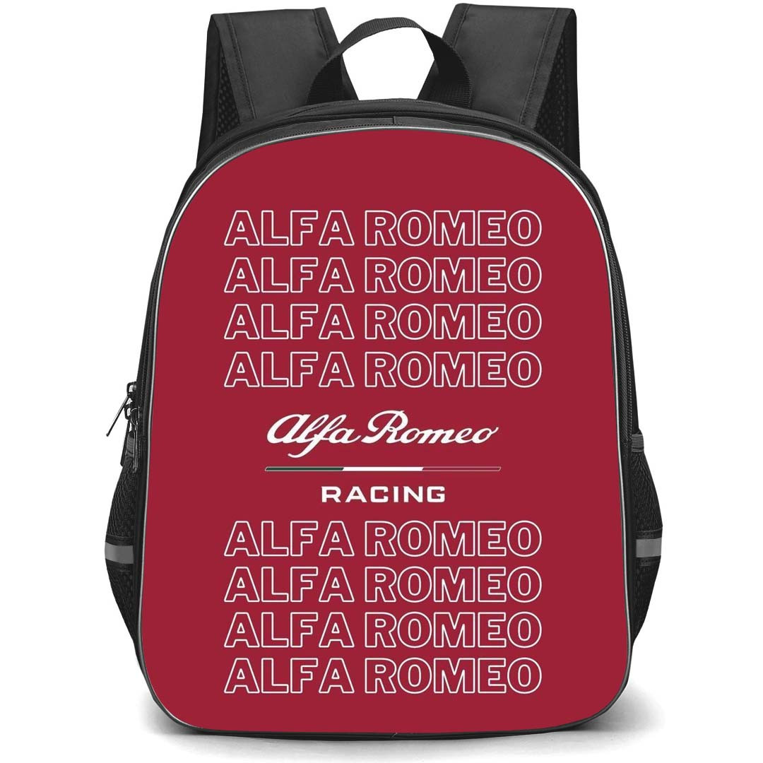 F1 Formula One Alfa Romeo Backpack StudentPack - Alfa Romeo Word Art On Red Background
