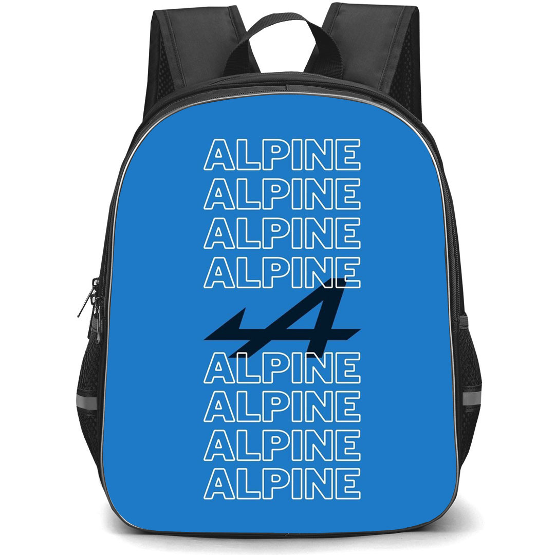 F1 Formula One Alpine Backpack StudentPack - Alpine Word Art On Blue Background