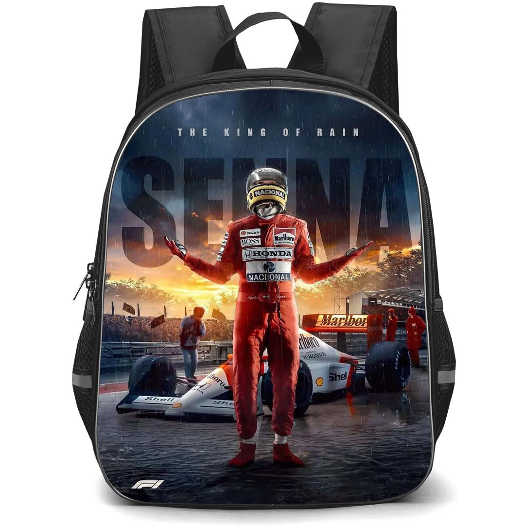 F1 Formula One Ayrton Senna Backpack StudentPack - Ayrton Senna The King Of Rain Poster