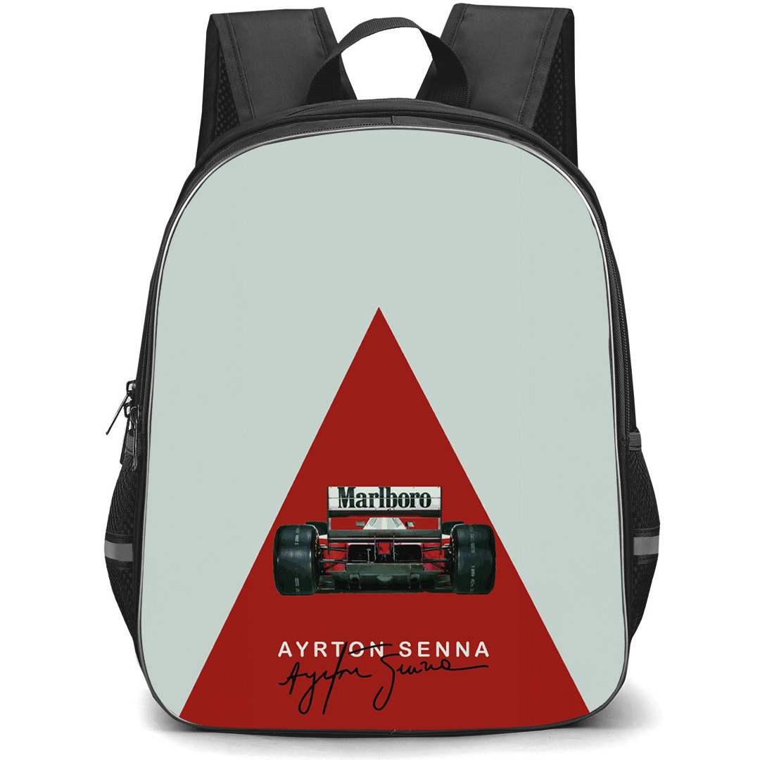 F1 Formula One Ayrton Senna Backpack StudentPack - Ayrton Senna McLaren On Marlboro Design Art