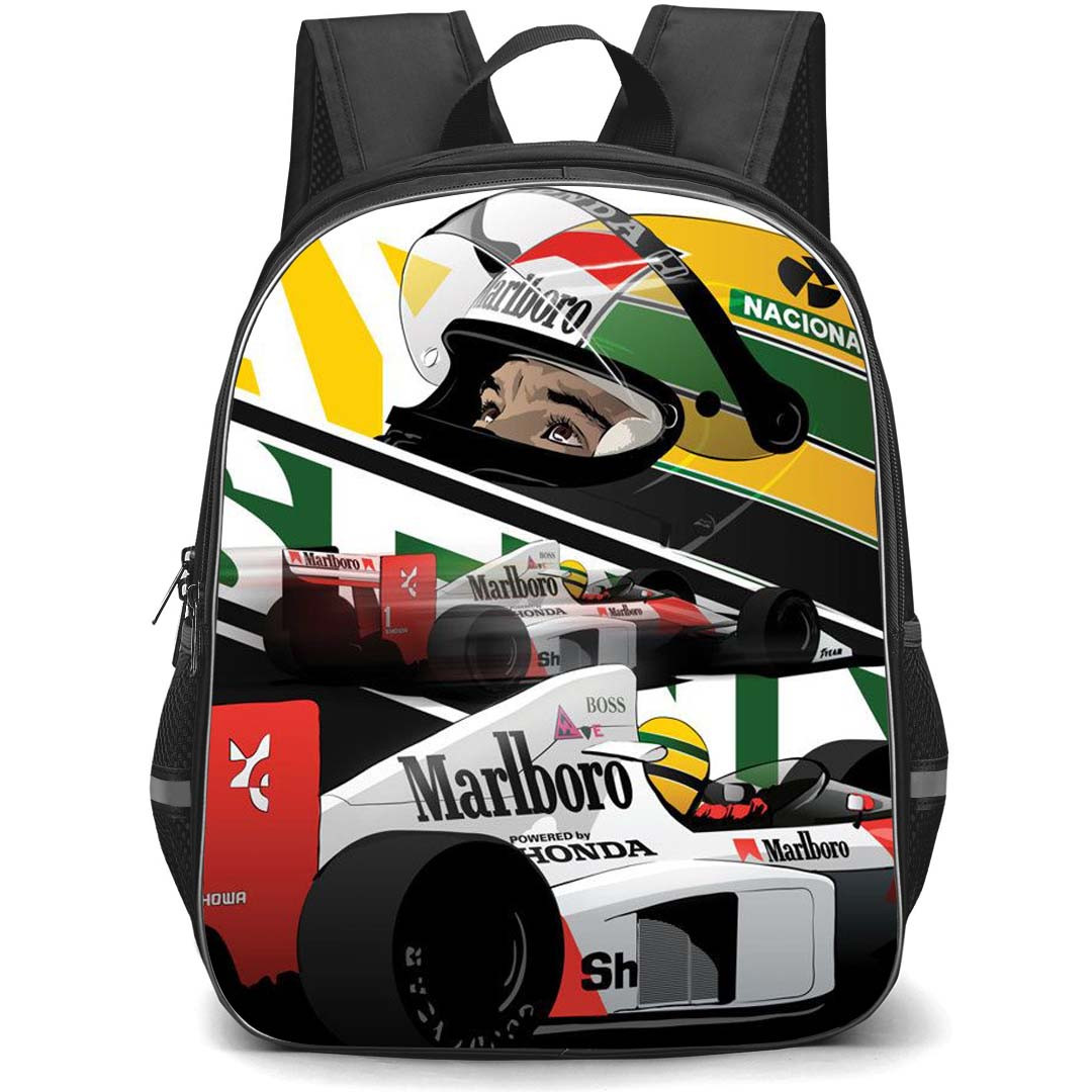 F1 Formula One Ayrton Senna Backpack StudentPack - Ayrton Senna Poster Illustration