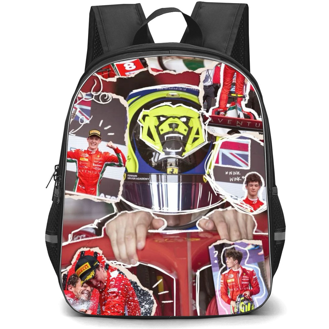 F1 Formula One Oliver Bearman Backpack StudentPack - Drawing Photo Collage