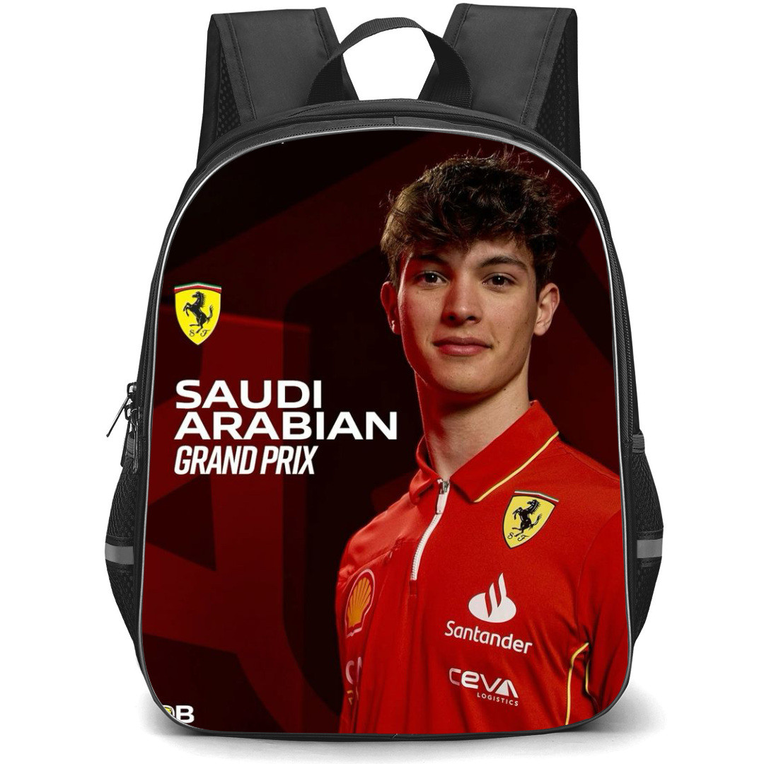 F1 Formula One Oliver Bearman Backpack StudentPack - Red Graphic Design Poster