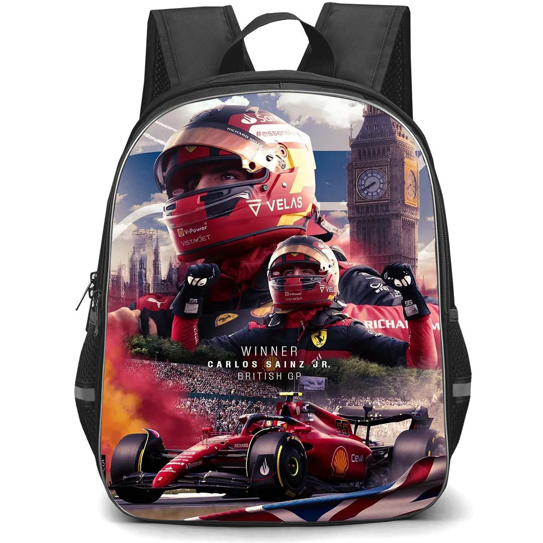 F1 Formula One Carlos Sainz Backpack StudentPack - Carlos Sainz British GP Winner Poster